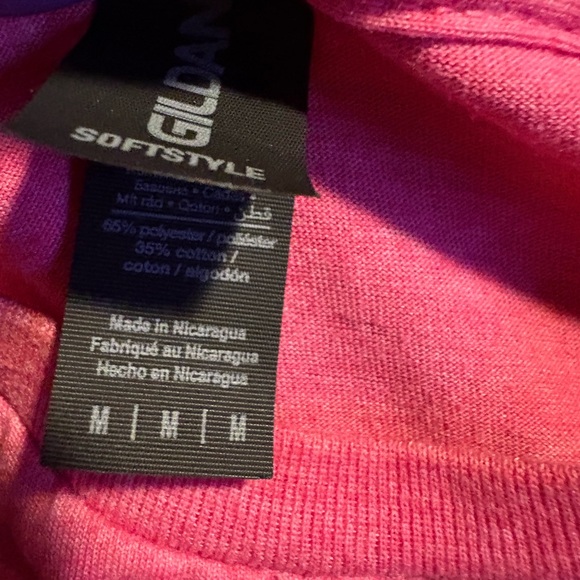 Gildan Men's Short Sleeve Pink Tee - Picture 2 of 2